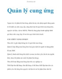 Quản lý cung ứng