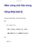 Nắm vững chữ Hán trong tiếng Nhật (bài 8)