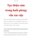 Tạo thiện cảm trong buổi phỏng vấn xin việc