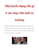 Nhà tuyển dụng cần gì ở các ứng viên mới ra trường