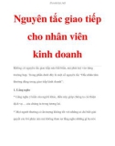 Nguyên tắc giao tiếp cho nhân viên kinh doanh