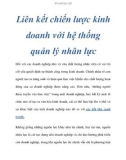 Liên kết chiến lược kinh doanh với hệ thống quản lý nhân lực