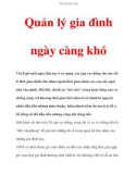 Quản lý gia đình ngày càng khó