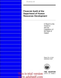 Financial Audit of the Department of Human Resources Development A Report to the Governor and the Legislature of the State of Hawai‘i Report No. 07-09 December 2007_part1