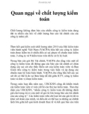 Quan ngại về chất lượng kiểm toán