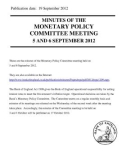 MINUTES OF THE MONETARY POLICY COMMITTEE MEETING