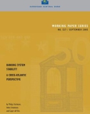 WORKING PAPER SERIES NO. 527 / SEPTEMBER 2005: BANKING SYSTEM STABILITY A CROSS-ATLANTIC PERSPECTIVE