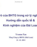 Vai trò của BHTG trong xử lý ngân hàng: Hướng dẫn quốc tế & Kinh nghiệm của Đài Loan