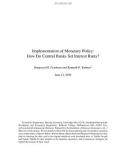 Implementation of Monetary Policy: How Do Central Banks Set Interest Rates?