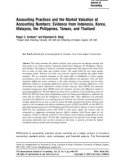 Accounting Practices and the Market Valuation of Accounting Numbers: Evidence from Indonesia, Korea, Malaysia, the Philippines, Taiwan, and Thailand