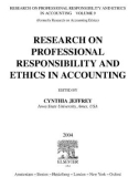 RESEARCH ON PROFESSIONAL RESPONSIBILITY AND ETHICS IN ACCOUNTING VOLUME 9