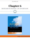 Lecture Business research methods (12/e) - Chapter 6: Research design: an overview