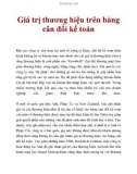 Giá trị thương hiệu trên bảng cân đối kế toán