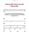 Hướng dẫn hạch toán tài khoản 003