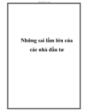 Những sai lầm lớn của các nhà đầu tư