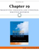 Lecture Business research methods (12/e) - Chapter 19: Presenting insights and findings: Written reports