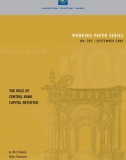 WORKING PAPER SERIES NO. 392 / SEPTEMBER 2004: THE ROLE OF CENTRAL BANK CAPITAL REVISITED