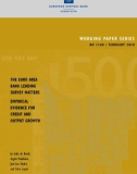 Working PaPer SerieS no 1160 / FeBrUarY 2010: evidence For SUrveY maTTerS The eUro area Bank lending emPirical crediT and oUTPUT groWTh