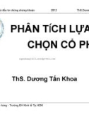 Bài giảng: Phân tích và đầu tư chứng khoán - TS Dương Tấn Khoa