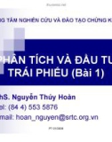 Bài giảng Phân tích và đầu tư trái phiếu - Ths.Nguyễn Thúy Hoàn