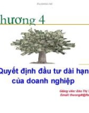 Bài giảng Quản trị tài chính doanh nghiệp: Chương 4 - GV. Đào Thị Thương