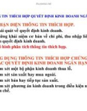 Bài giảng Kế toán quản trị - Chương 9: Thông tin thích hợp quyết định kinh doanh ngắn hạn