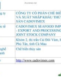 PHÂN TÍCH CHỨNG KHOÁN CÔNG TY CỔ PHẦN CHẾ BIẾN VÀ XUẤT NHẬP KHẨU THỦY SẢN