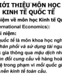 Giới thiệu môn: Kinh tế quốc tế