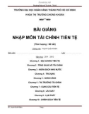 Bài giảng nhập môn tài chính tiền tệ 2016