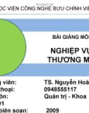 Bài giảng Nghiệp vụ thương mại (TS. Nguyễn Hoài Anh) - Chương 2: Tổ chức bộ máy của các doanh nghiệp thương mại