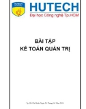 Bài tập Kế toán quản trị kèm lời giải - Phân tích PCV