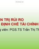 Bài giảng Quản trị rủi ro các định chế tài chính: Chương 10 - PGS.TS Trần Thị Thái Hà