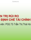 Bài giảng Quản trị rủi ro các định chế tài chính: Chương 3 - PGS.TS Trần Thị Thái Hà