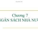 Bài giảng Lý thuyết tài chính - Chương 7: Ngân sách nhà nước