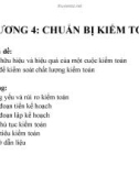 Bài giảng Kiểm toán - Chương 4: Chuẩn bị kiểm toán