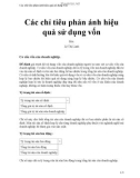 Các chỉ tiêu phản ánh Hiệu quả sử dụng vốn - Lê Thị Lành