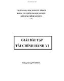 Giải bài tập Tài chính hành vi - ĐH Kinh tế TP Hồ Chí Minh