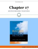 Lecture Business research methods (12/e) - Chapter 17: Hypothesis testing