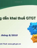 Bài giảng Hướng dẫn khai thuế GTGT