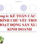 Bài giảng Nguyên lý kế toán - Chương 6: Kế toán các quá trình chủ yếu trong hoạt động sản xuất kinh doanh (tt)