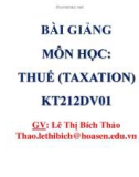 Bài giảng môn học Thuế: Chương mở đầu - Lê thị Bích Thảo