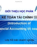 Bài giảng Kế toán tài chính III: Chương 1 - Võ Minh Hùng