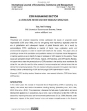 CSR in banking sector a literature review and new research directions