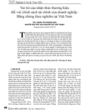 Vai trò của nhận thức thương hiệu đối với chính sách tài chính của doanh nghiệp: Bằng chứng thực nghiệm tại Việt Nam