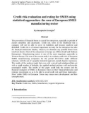 Credit risk evaluation and rating for SMES using statistical approaches: The case of european SMES manufacturing sector