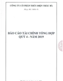 Báo cáo tài chính tổng hợp quý 4 năm 2019 - Công ty Cổ phần Thủy điện Thác Bà