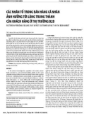 Các nhân tố trong bán hàng cá nhân ảnh hưởng tới lòng trung thành của khách hàng ở thị trường B2B