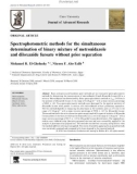 Spectrophotometric methods for the simultaneous determination of binary mixture of metronidazole and diloxanide furoate without prior separation