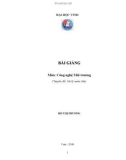 Bài giảng Công nghệ môi trường: Xử lý nước thải