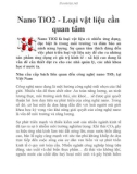 Nano TiO2 - Loại vật liệu cần quan tâm